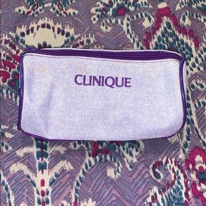 Clinique purple zippered cosmetic case